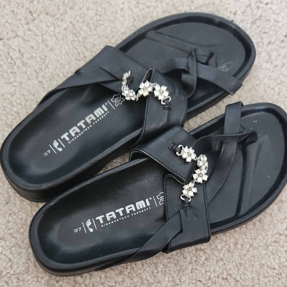 Tatami Birkenstock Sandals with Rhinestone Detail